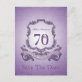 Sla de datum 70e verjaardag Gepersonaliseerd Brief Aankondigingskaart (Voorkant)