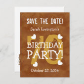 Sla de datum 70e verjaardag partij V70B GOUD Aankondigingskaart (Voorkant / Achterkant)