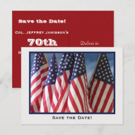 Sla de Datum 70e Verjaardagsfeestje, Amerikaanse V Aankondigingskaart