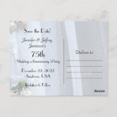 Sla de datum 75e Jubileum Party Aankondiging op Briefkaart (Achterkant)