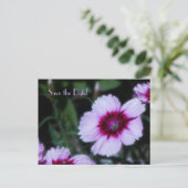 Sla de datum 75e verjaardag Paarse Flower Briefkaa Aankondigingskaart (Staand voorkant)