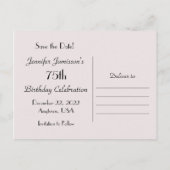 Sla de datum 75e verjaardagsfeest Briefkaart (Achterkant)