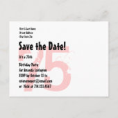 Sla de datum 75e verjaardagsfeest V75B WIJN Aankondigingskaart (Achterkant)