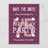 Sla de datum 75e verjaardagsfeest V75B WIJN Aankondigingskaart (Voorkant)