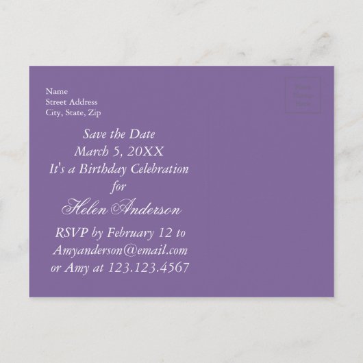 Sla de datum 80e verjaardag Gepersonaliseerd Brief Aankondigingskaart (Achterkant)