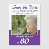 Sla de datum 80e Verjaardagsfeestfotomagneet op (Voorkant)