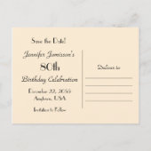 Sla de datum 80ste verjaardag Briefkaart (Achterkant)