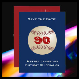 Sla de datum 90ste verjaardag Baseball Briefkaart