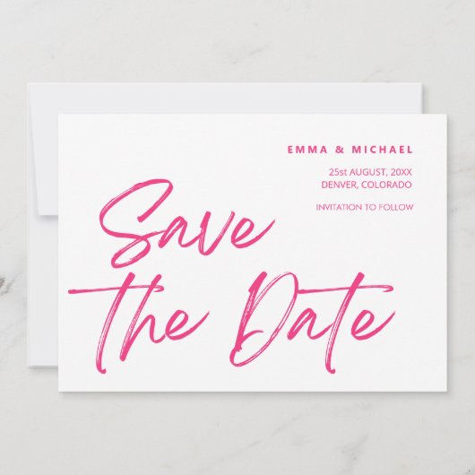 Sla de datum aangepaste foto en tekst op save the date (Achterkant)