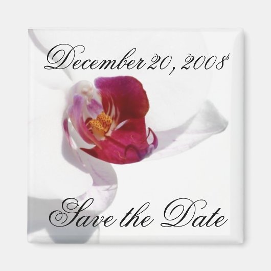 Sla de datum aankondiging orchidee magneet op (Voorkant)