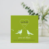 Sla de datum aankondigingen op met Liefdesvogels { (Staand voorkant)