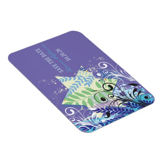 Sla de DATUM ABSTRACT FLORAL STAR Bat Mitzvah Magneet (Rechterzijde)