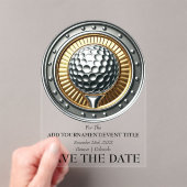 Sla de datum Acryl Golf Uitnodiging (Insitu (Draagbaar))