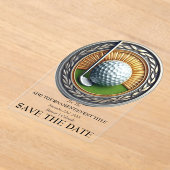 Sla de datum Acryl Golf Uitnodiging (Laagn)