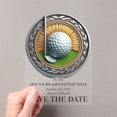 Sla de datum Acryl Golf Uitnodiging (Insitu (Draagbaar))
