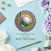 Sla de datum Acryl Golf Uitnodiging (Insitu (Huwelijk))