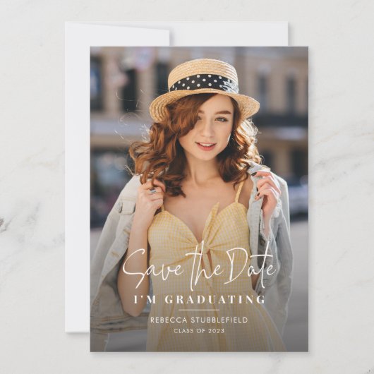 Sla de datum Afstuderen 2024 fotofeest op Aankondiging (Voorkant)