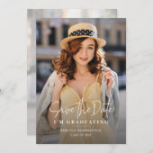 Sla de datum Afstuderen 2024 fotofeest op Aankondiging (Voorkant / Achterkant)