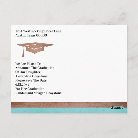 Sla de datum Afstuderen - Chic Roos Gold Faux Briefkaart (Achterkant)