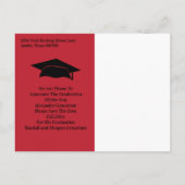 Sla de datum Afstuderen -Simple Red Black Aankondigingskaart (Achterkant)