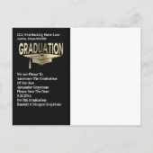 Sla de datum Afstuderen Zwart & Faux Goud Modern o Aankondigingskaart (Achterkant)