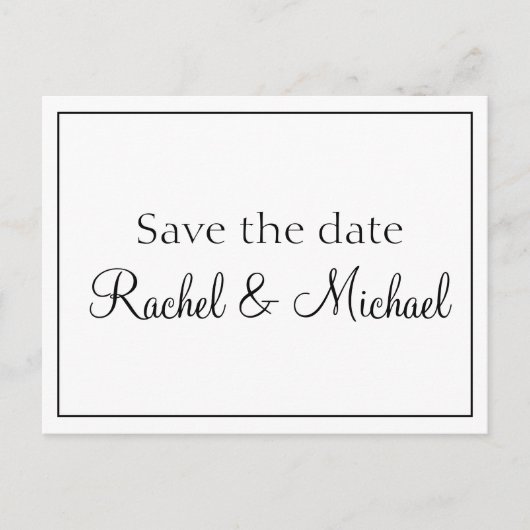 Sla de datum Alluring zwart en wit op Aankondigingskaart (Voorkant)