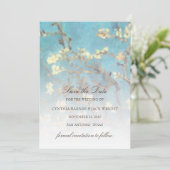 Sla de datum Amandelbloesems op Save The Date (Staand voorkant)