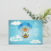 Sla de datum ananas-personages parachutespringen o save the date (Staand voorkant)