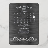 Sla de datum april 2026 bruiloft op folie uitnodiging (Voorkant)