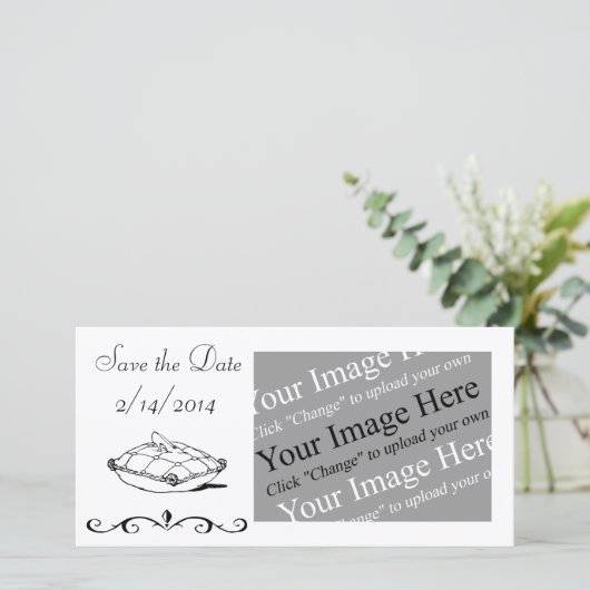 Sla de datum  Assepoester Photo Card Save The Date (Staand voorkant)