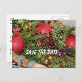 Sla de datum Balls Beads Greens vakantie Briefkaar Aankondigingskaart (Voorkant / Achterkant)