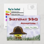 Sla de datum BBQ op Aankondigingskaart (Voorkant / Achterkant)