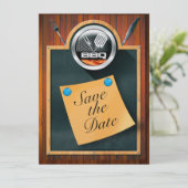 Sla de datum BBQ op Save The Date (Staand voorkant)