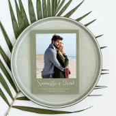 Sla de datum Bestemming Foto Elegante Palm Leave Save The Date