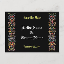 Sla de datum bewerkbare middeleeuwse verlichte kun aankondigingskaart