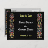 Sla de datum bewerkbare middeleeuwse verlichte kun aankondigingskaart (Voorkant / Achterkant)