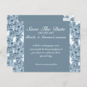 Sla de datum blauwe orchidee op - aanpasbare sjabl aankondigingskaart (Voorkant / Achterkant)