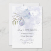 Sla de datum Bleke Blauw Roos en Roos Hip Kaart (Voorkant)