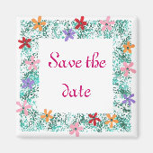 Sla de datum, bloem rand magneten (Voorkant)