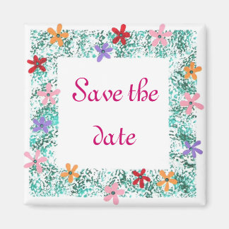 Sla de datum, bloem rand magneten