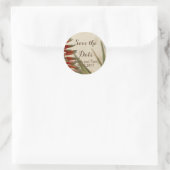 Sla de datum Bloem Romance Ronde Sticker (Tas)