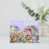 Sla de datum bloemen en bladeren aankondigingskaart (Staand voorkant)