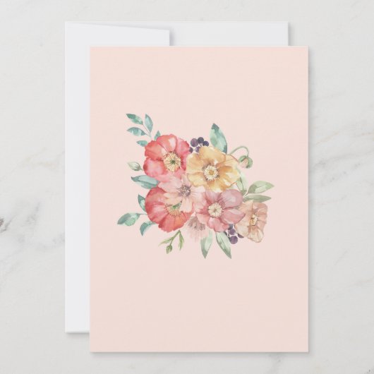 Sla de datum Bloemen Zomerbloemen Waterverf op Save The Date (Achterkant)