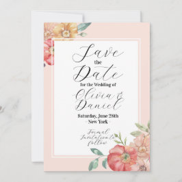 Sla de datum Bloemen Zomerbloemen Waterverf op Save The Date
