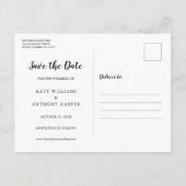 Sla de datum Bloemenhart rustieke foto bruiloft Aankondigingskaart (Achterkant)