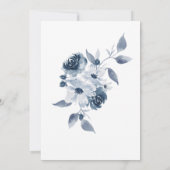 Sla de datum Blue Waterverf Florals op Kaart (Achterkant)