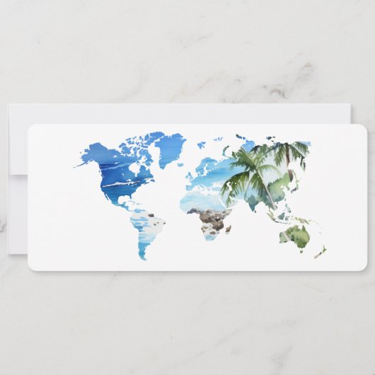 Sla de datum Boarding Pass Map Beach Palm MPphoto Kaart (Achterkant)