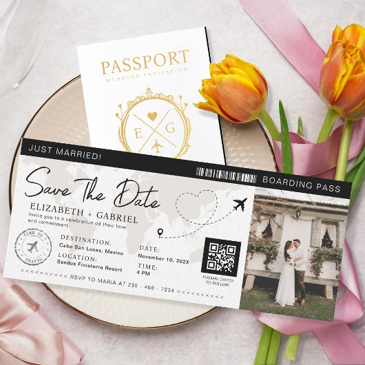 Sla de datum boarding pass zwarte bestemming op kaart