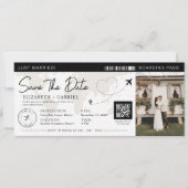 Sla de datum boarding pass zwarte bestemming op kaart (Voorkant)