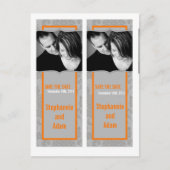 Sla de datum boek Mark Favors Modern Grijs Damast Aankondigingskaart (Voorkant)